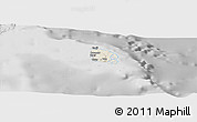Shaded Relief Panoramic Map of l'Île des Pins, desaturated
