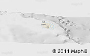 Shaded Relief Panoramic Map of l'Île des Pins, lighten, desaturated
