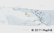 Shaded Relief Panoramic Map of l'Île des Pins, lighten, semi-desaturated