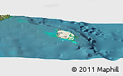 Shaded Relief Panoramic Map of l'Île des Pins, satellite outside