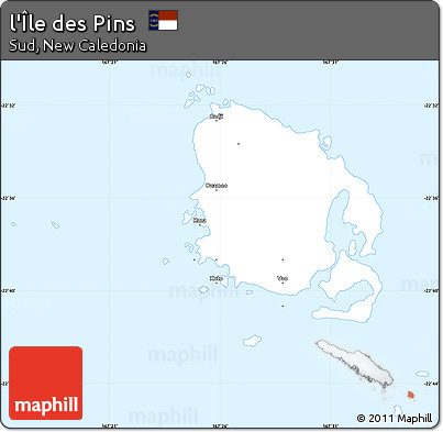 Classic Style Simple Map of L'Île Des Pins