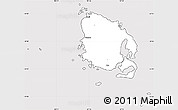Silver Style Simple Map of l'Île des Pins, cropped outside