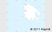 Silver Style Simple Map of l'Île des Pins, single color outside