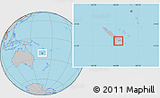 Gray Location Map of Nouméa, within the entire country
