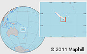 Gray Location Map of Nouméa, highlighted country