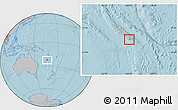 Gray Location Map of Nouméa, hill shading