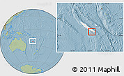 Savanna Style Location Map of Nouméa, highlighted country, within the entire country, hill shading