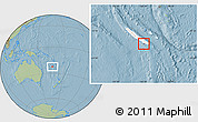 Savanna Style Location Map of Nouméa, highlighted country, hill shading