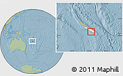 Savanna Style Location Map of Nouméa, highlighted parent region, within the entire country, hill shading