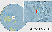 Savanna Style Location Map of Nouméa, highlighted parent region, hill shading