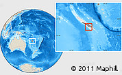 Shaded Relief Location Map of Nouméa, highlighted country, highlighted parent region