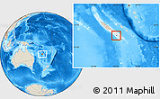 Shaded Relief Location Map of Nouméa, highlighted parent region