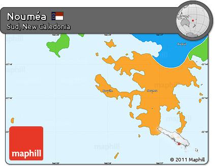 Political Simple Map of Nouméa