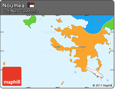 Political Simple Map of Nouméa