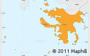 Political Simple Map of Nouméa, single color outside, borders and labels