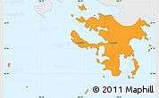 Political Simple Map of Nouméa, single color outside