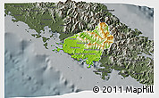 Physical 3D Map of Païta, darken, semi-desaturated