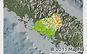Physical Map of Païta, darken, semi-desaturated