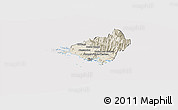 Shaded Relief Panoramic Map of Païta, cropped outside