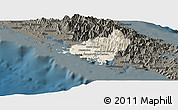 Shaded Relief Panoramic Map of Païta, darken
