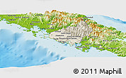 Shaded Relief Panoramic Map of Païta, physical outside