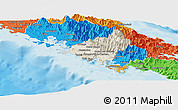Shaded Relief Panoramic Map of Païta, political outside