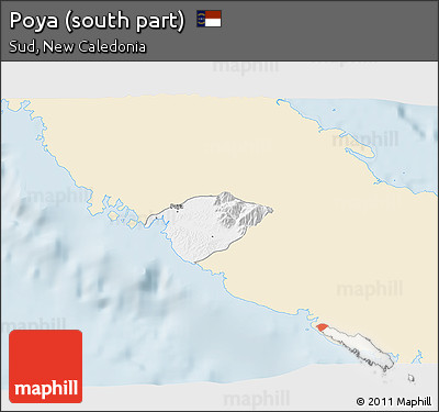 Classic Style 3D Map of Poya (south Part), single color outside