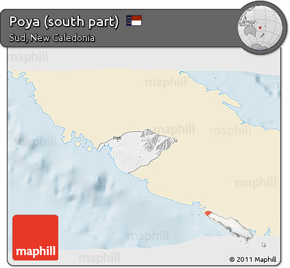 Classic Style 3D Map of Poya (south Part), single color outside