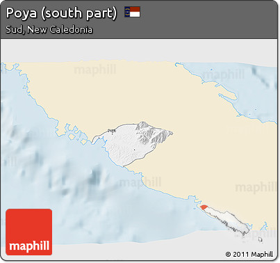 Classic Style 3D Map of Poya (south Part), single color outside