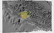 Satellite 3D Map of Poya (south part), desaturated
