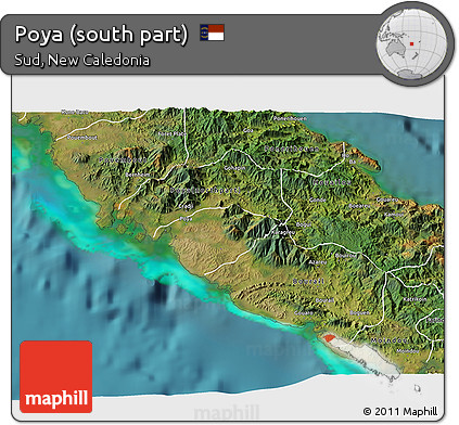 Satellite 3D Map of Poya (south Part)