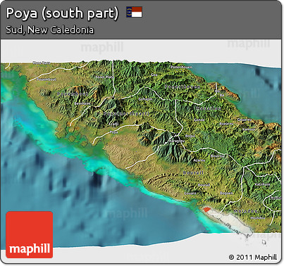 Satellite 3D Map of Poya (south Part)