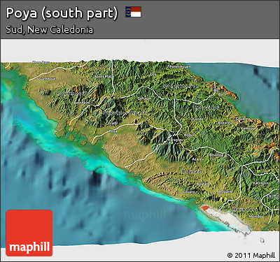 Satellite 3D Map of Poya (south Part)