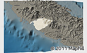 Shaded Relief 3D Map of Poya (south part), darken