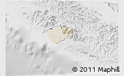 Shaded Relief 3D Map of Poya (south part), lighten, desaturated