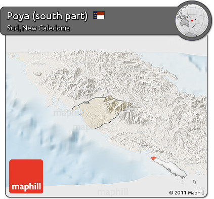 Shaded Relief 3D Map of Poya (south Part), lighten