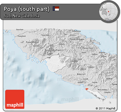 Silver Style 3D Map of Poya (south Part)