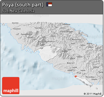 Silver Style 3D Map of Poya (south Part)