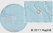 Gray Location Map of Poya (south part), highlighted country, hill shading