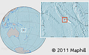 Gray Location Map of Poya (south part), highlighted parent region, hill shading