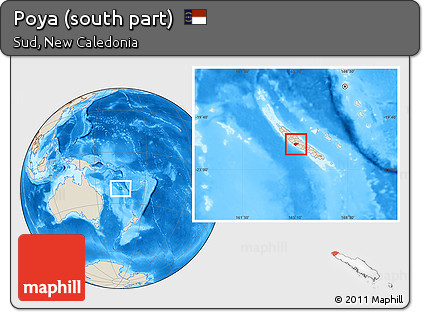 Shaded Relief Location Map of Poya (south Part)