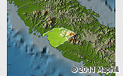 Physical Map of Poya (south part), darken