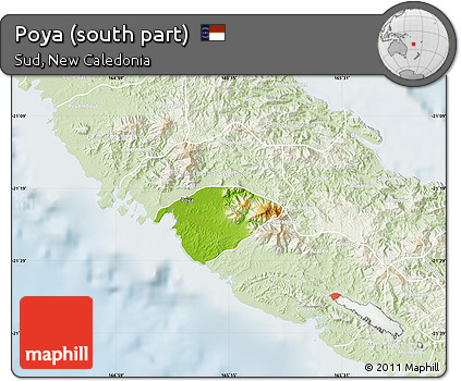 Physical Map of Poya (south Part), lighten