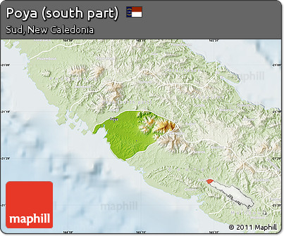 Physical Map of Poya (south Part), lighten