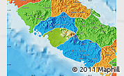 Physical Map of Poya (south part), political outside