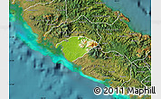 Physical Map of Poya (south part), satellite outside