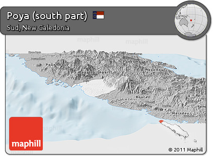 Gray Panoramic Map of Poya (south Part)
