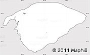 Silver Style Simple Map of Poya (south part), cropped outside