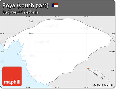 Silver Style Simple Map of Poya (south Part)