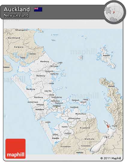 Classic Style 3D Map of Auckland
